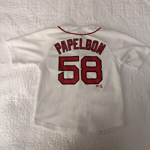 Papelbon Red Sox #58 White Home Jersey Kids Medium